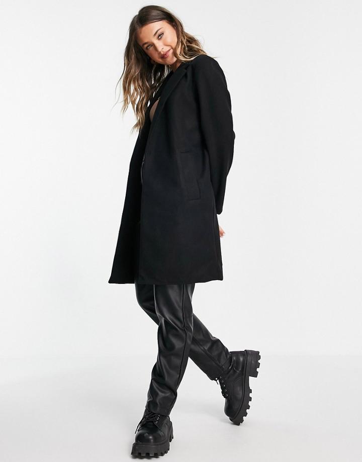 Stradivarius Tailored Coat In Black