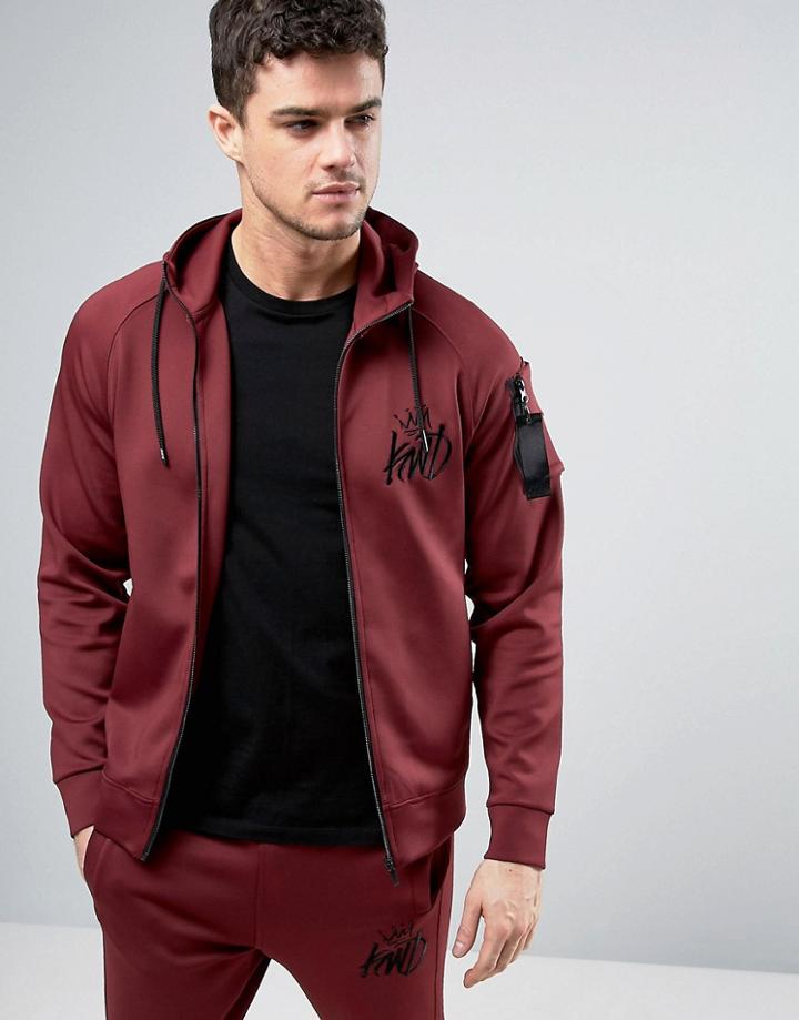 Kings Will Dream Hoodie In Burgundy With Logo - Red