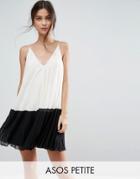 Asos Petite Color Block Cami Pleated Mini Dress - Multi