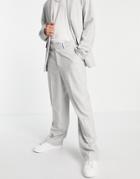 Asos Design Wide Leg Suit Pants In Gray Micro Texture-grey