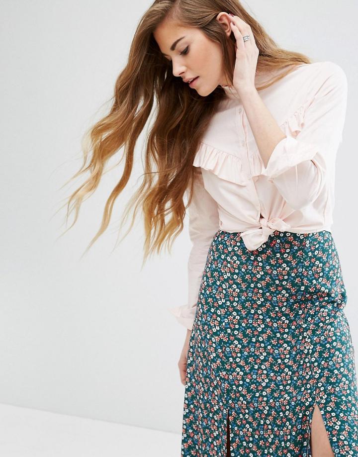 Nobody's Child Frill Front Shirt - Pink