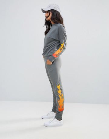 Lasula Flame Jogger Bottoms - Gray
