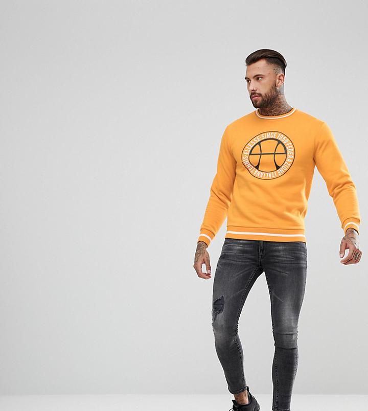 Ellesse Sweatshirt With Vintage Logo In Yellow - Yellow