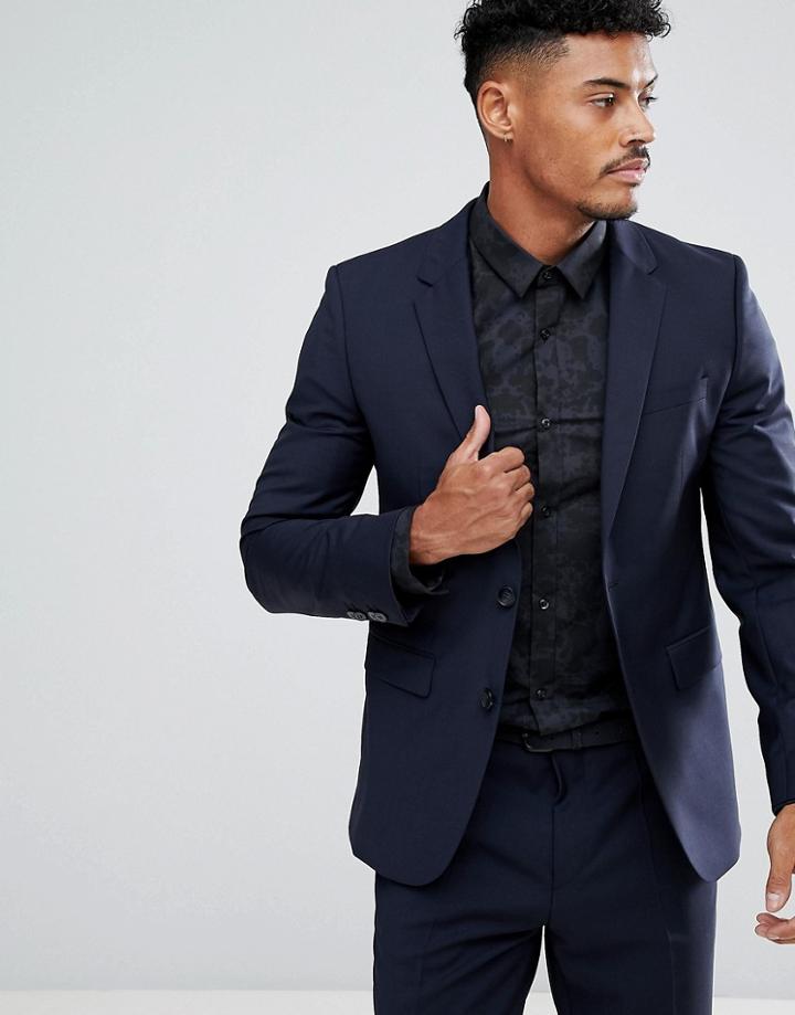 Hugo Slim Fit Stretch Suit Jacket In Navy - Navy