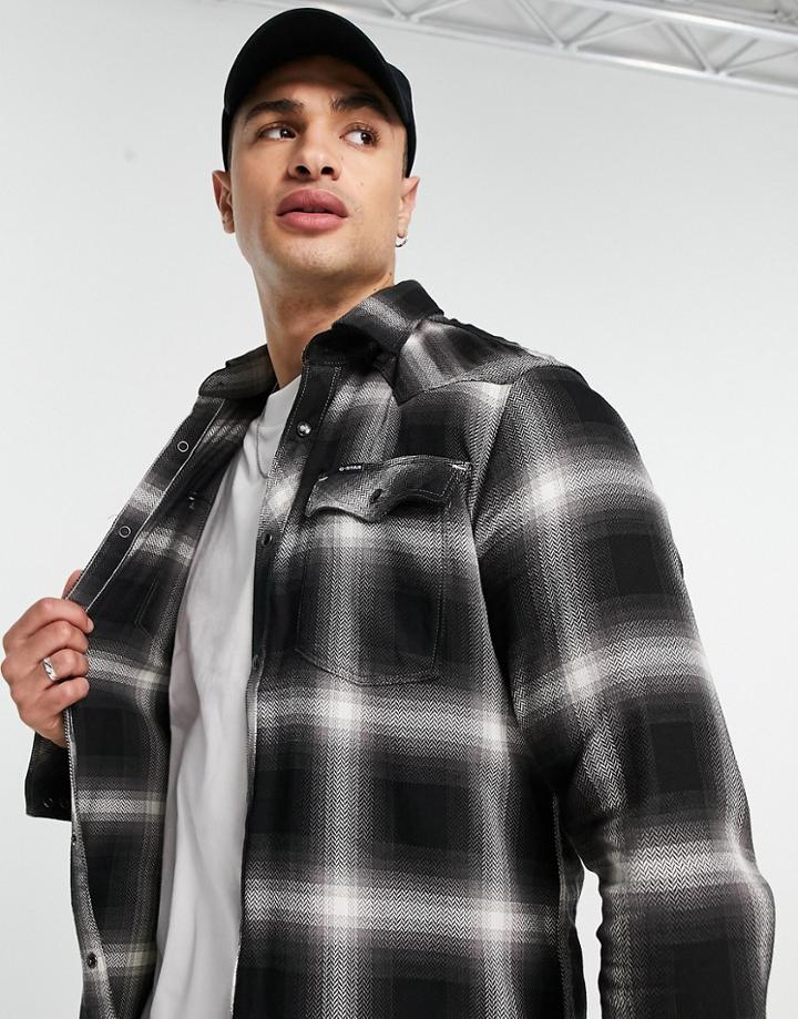 G-star Flannel Shirt In Black Check