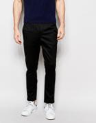 Jack & Jones Premium Trousers With Stretch And Elasticated Waist In Slim Fit - Black