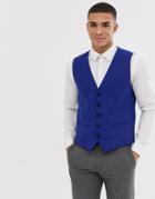 Selected Homme Slim Tuxedo Suit Vest-blue
