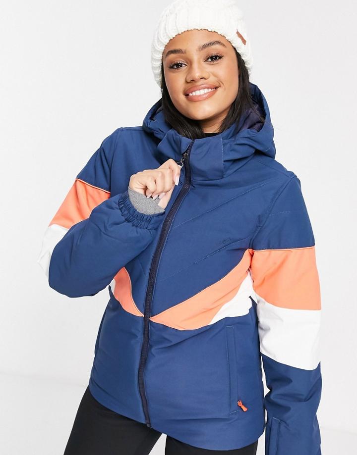 Protest Colorblock Ski Jacket In Navy