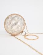 Asos Design Cage Sphere Clutch Bag - Gold