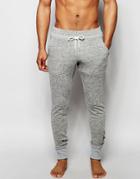 Asos Loungewear Skinny Joggers In Textured Fabric - Gray