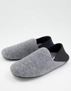 Asos Design Slippers In Light Gray With Collapsable Back