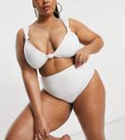 Asos Design Curve Mix And Match High Waist Bikini Bottom In White