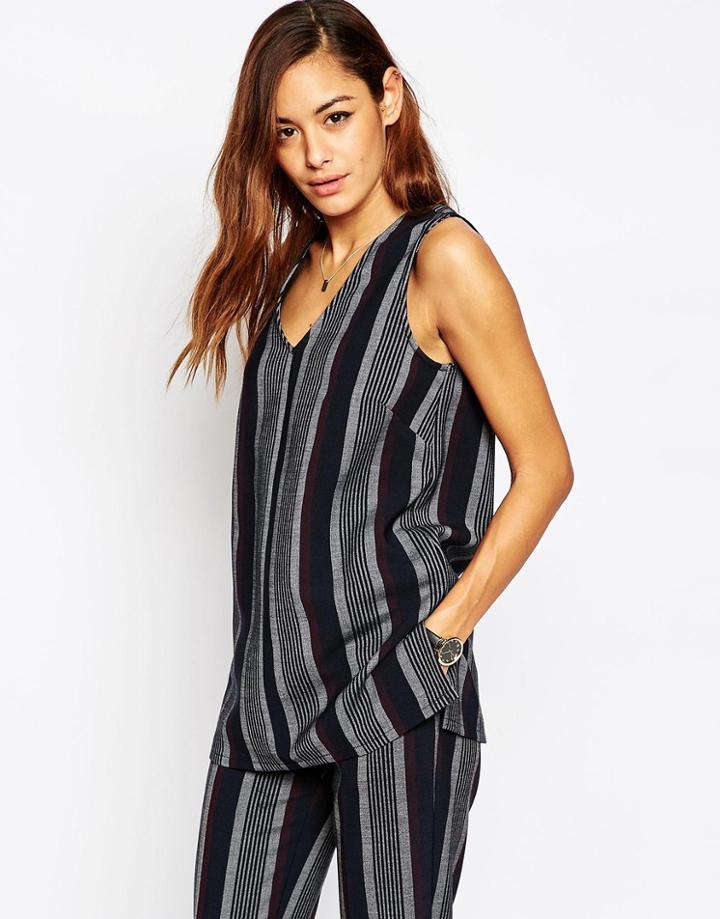 Asos Sleeveless Stripe Tunic Top Co-ord - Multi