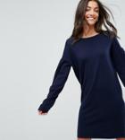 Asos Tall Knitted Sweater Dress With Volume Dress - Navy