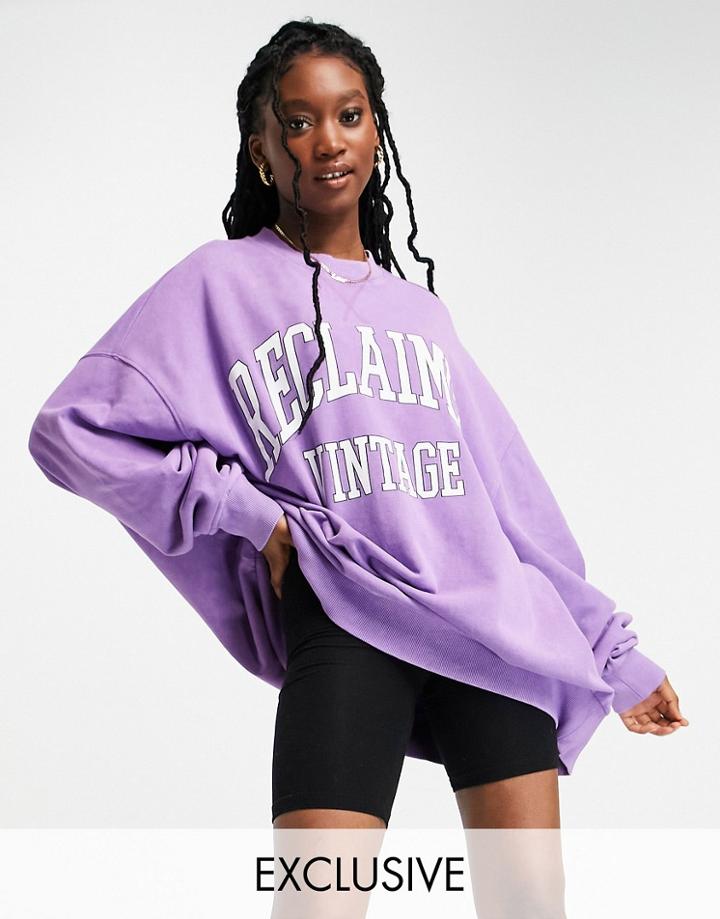 Reclaimed Vintage Inspried Unisex Purple Sweat