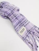 Pieces Scarf In Lilac Check-purple
