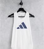 Adidas Training Plus 3 Bar Logo Tank In White