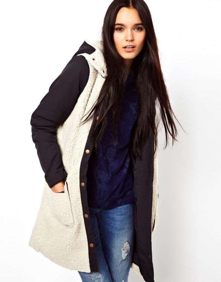 Vila Faux Sheepskin Coat