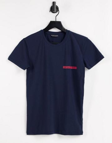 Emporio Armani Bodywear Printed Logo T-shirt In Navy