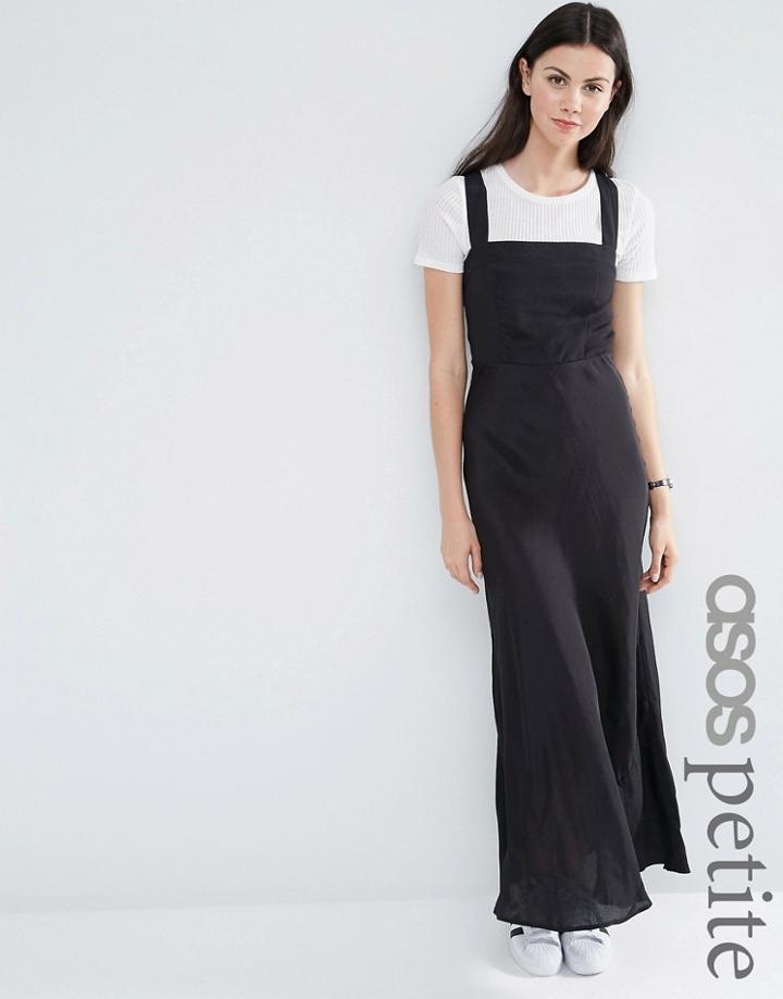 Asos Petite Pinny Maxi Dress - Black