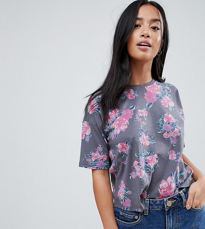 Asos Petite T-shirt In Floral Print - Multi
