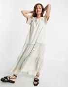 Free People Sun Fade Relaxed Multi Tiered Dress In Bleached Neon-pink
