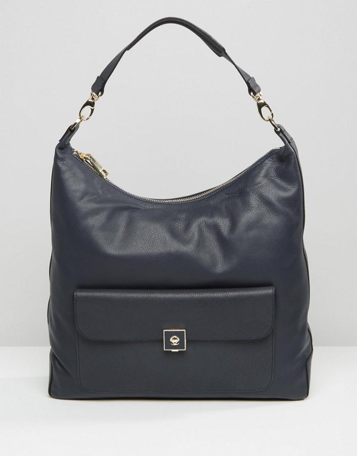 Modalu Leather Hobo Shoulder Bag - Navy
