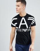 Ea7 Regular Fit Exploded Logo T-shirt In Black - Black