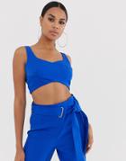 4th + Reckless Crop Top In Cobalt-blue