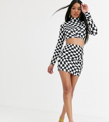 Asos Design X Christian Cowan Checkerboard Bodycon Skirt Two-piece