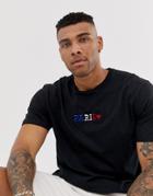 Urban Threads Embroidered Paris Oversized T-shirt - Black