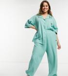 Loose Threads Plus Relaxed Lounge Sweatpants In Waffle-blue