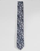 Selected Homme Floral Tie - Navy