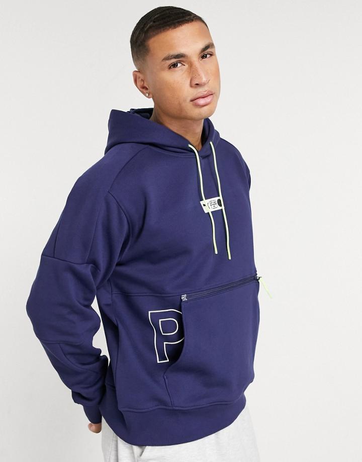 Puma Parquet Hooded Sweatshirt In Navy