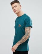 New Look T-shirt With Tiger Embroidery In Teal - Green