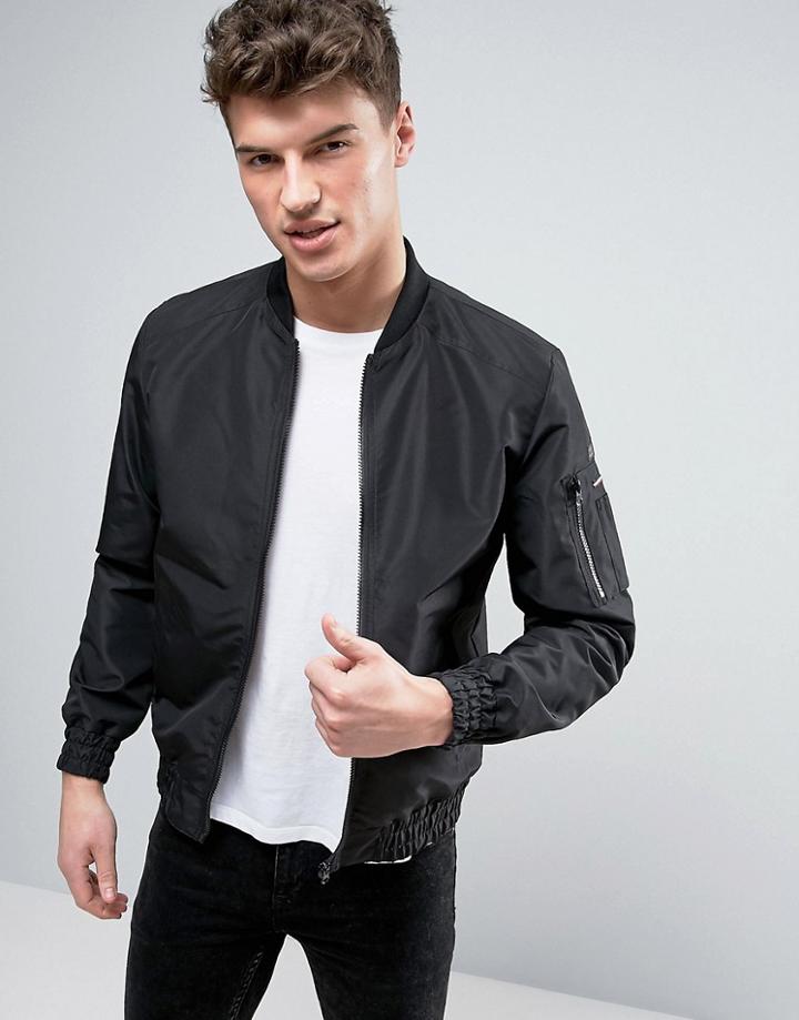 Produkt Bomber Jacket With Ma-1 Pocket - Black