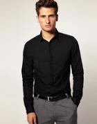 Asos Double Cuff Shirt - Black