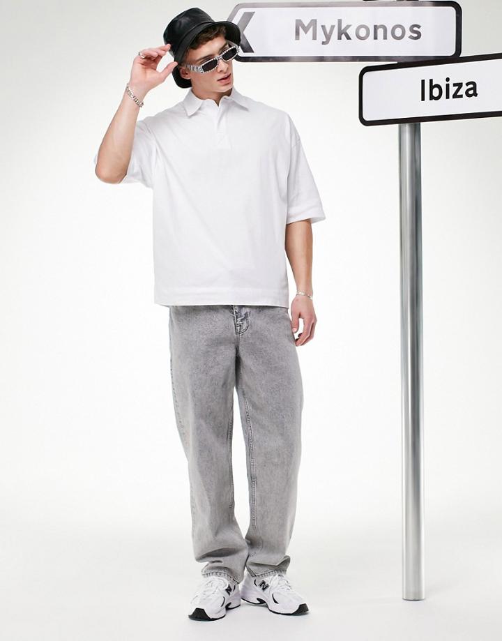 Asos Design Oversized Polo In White