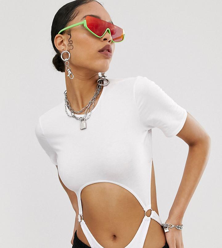 Collusion Cut Out Ring Detail Body - White