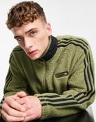 Adidas Originals Sprt Sherpa Track Top In Khaki-green