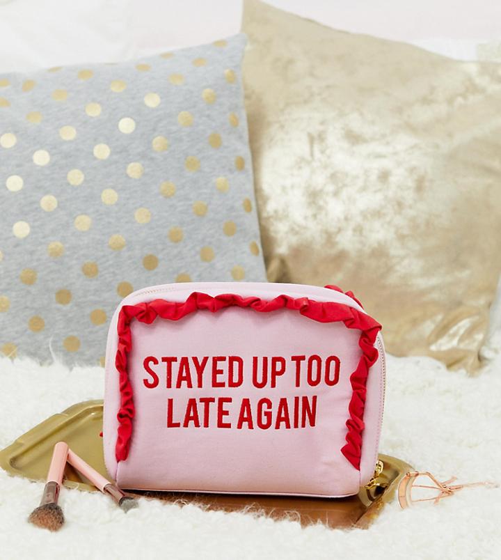 Skinnydip Stayed Up Late Toiletry Bag - Pink