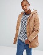 Troy Fishtail Cotton Parka With Teddy Lining-brown