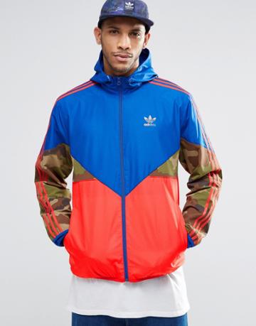 Adidas Originals Camo Pack Windbreaker Jacket Ay8171 - Blue