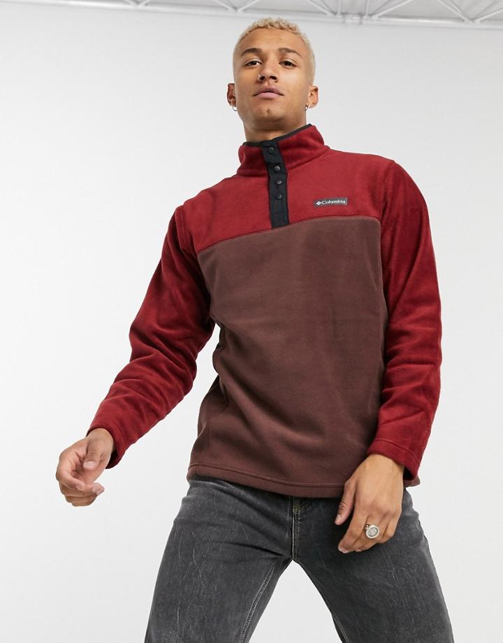 Columbia Steens Mountain Snap Neck Fleece In Red
