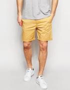 Asos Slim Chino Shorts In Camel - Honey Mustard