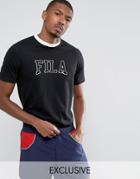 Fila Black T-shirt With Contrast Outline Logo Exclusive To Asos - Black