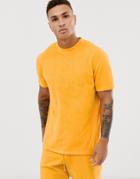 Asos Design Two-piece Relaxed T-shirt In Towelling In Yellow