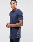 Nicce London Fleck T-shirt With Curved Hem - Navy