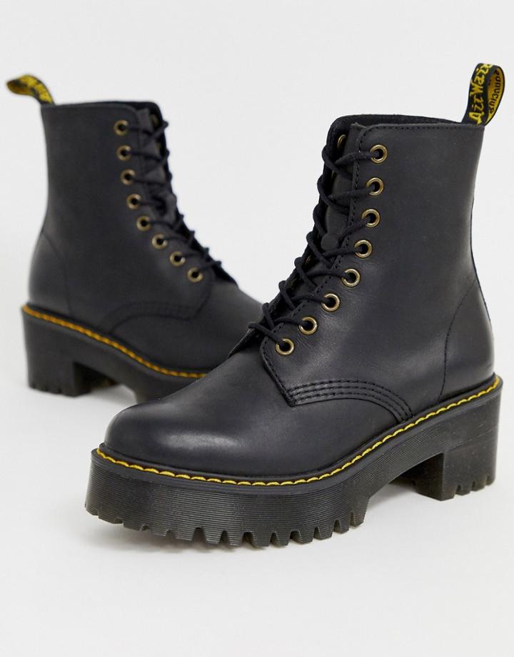 Dr Martens Shriver Hi Wyoming Heeled Ankle Boots In Black
