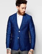 Feraud Premium 55% Linen Blazer In Deep Blue - Blue